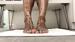 Black and Brown Feet: Got a little oily earlier… help me rub it in? #4