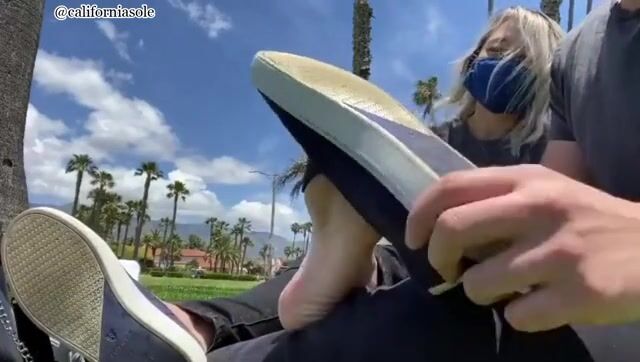 Slip-on sneakers + no socks + ticklish foot rubs = ideal summer day