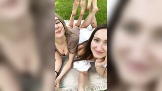 Public Feet: Two hot girls in the park♥️♥️ #2