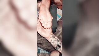 Foot Fetish: Licking 18yr old red toes and dirty feet. #4