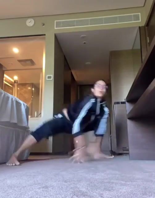 Exercising barefoot just to tease you