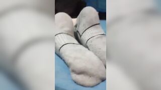 Foot Fetish: Sister sock strip #1