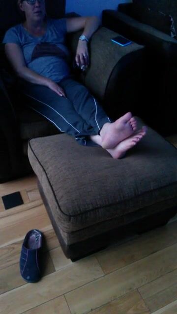 Talking to my step mom while she exposes her soles to me (and you guys!),what dooes everyone think of her?