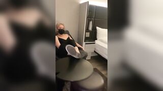 Foot Fetish: Asian gf airs out her sweaty feet after a long night of dancing in converse without socks #2