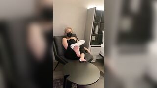 Foot Fetish: Asian gf airs out her sweaty feet after a long night of dancing in converse without socks #3