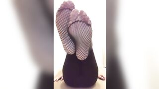 Foot Fetish: My little piggy’s in fishnet #3