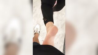 Foot Fetish: Wanting to footjob in the elevator but they're watching us #3