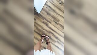 Foot Fetish: Can you guess what size my feet are in these heels ♥️♥️ #3