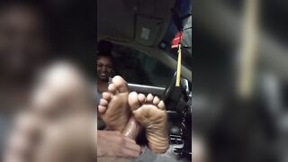 Foot Fetish: In the car #3