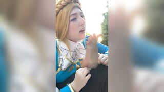 Sometimes Zelda has to sneak away into the Lost woods just to worship her own feet in secret..