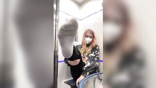 Feet Licking: I love sneaking into the bathroom on a train and sucking my feet ♥️♥️ #2