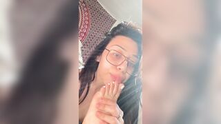 Feet Licking: drooling on my lovely toes♥️♥️♥️♥️ #1