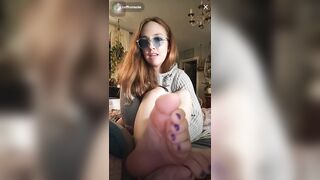 Foot Fetish: Beautiful white girl with beautiful hot sexy feet ‘N’ soles with cute purple toes on late Sole ♥️♥️♥️♥️ Sunday’s live!! #4