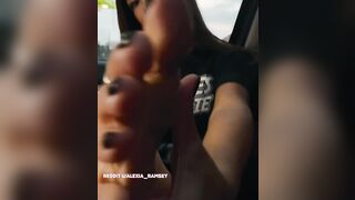 Public Feet: Definitely some shocked and nosey Taxi passengers behind me. True story #3