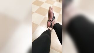 Public Feet: Secretly teasing in the break room #1