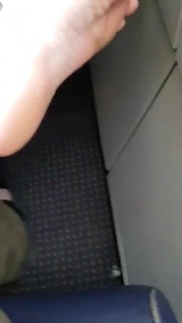 On the airplane, caught the guy next to me filming them later on