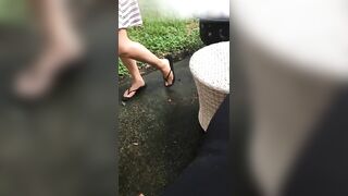 Public Feet: My flip flops look good on her #1