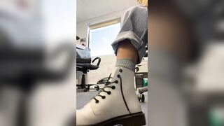 Public Feet: A little office outfit change for u/ADoc57 who gifted me these nylon socks! Can’t wait to get them sweaty for you to enjoy. #1
