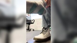 Public Feet: A little office outfit change for u/ADoc57 who gifted me these nylon socks! Can’t wait to get them sweaty for you to enjoy. #2