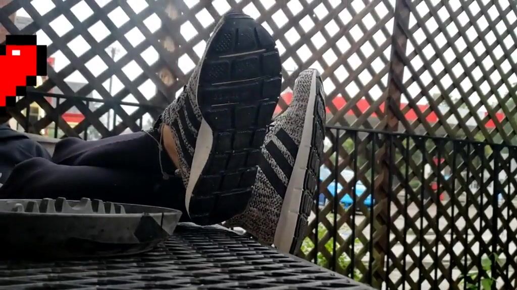 Teasing my feet on a bar patio in front of everyone!!!