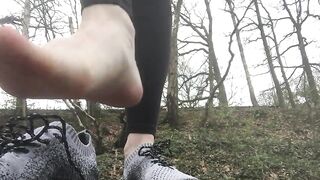 Public Feet: Early morning run and I’ve got them sweaty feet ♥️♥️ #4