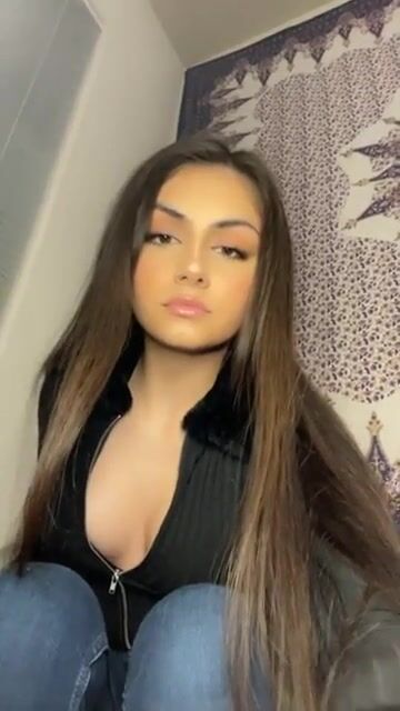 Cute girl gives foot a sniff