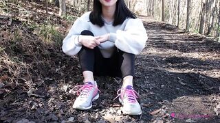 Asian Cutie Outdoor TrailHike FootLick