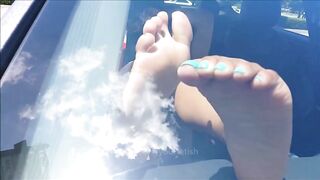 Feet: Ebony soles on the dashboard #3