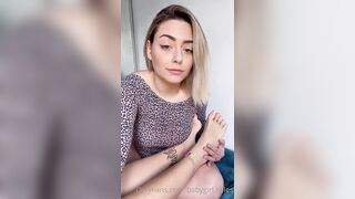 Worshiping her girl's feet