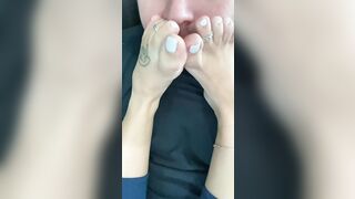 Women Sucking Their Toes: Are you stroking your cock to my feet, wishing this was you? #4