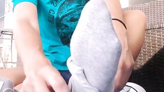 Feet: Sniff my stinky converse I know you want to ♥️♥️ but when you're done don't forget a kiss for my soft soles ♥️♥️ #3