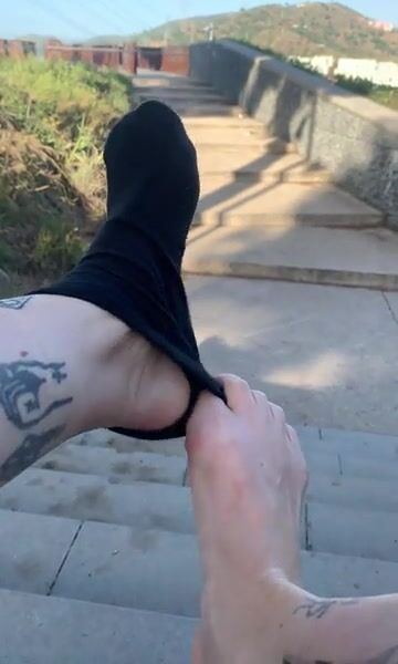 Outdoor Strip feet. Does it make you hard???? ????