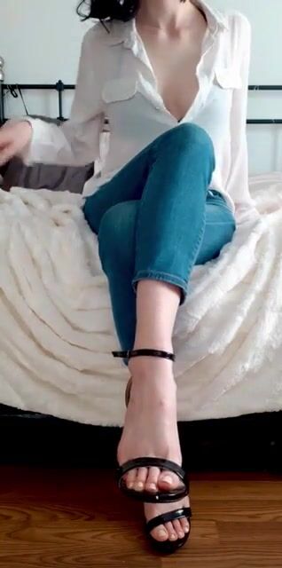 POV, the girl across from you on the patio noticed you staring at her feet, and now she's doing this????