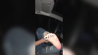 Feet: Midnight car date with me and I start teasing you like this♥️♥️ What do you do? Cause my toes kinda want in your mouth♥️♥️ #4