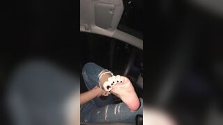 Feet: Midnight car date with me and I start teasing you like this♥️♥️ What do you do? Cause my toes kinda want in your mouth♥️♥️ #2