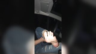 Feet: Midnight car date with me and I start teasing you like this♥️♥️ What do you do? Cause my toes kinda want in your mouth♥️♥️ #3