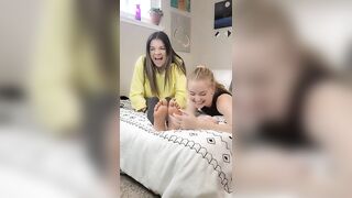 Feet: Found out my friend is suoer ticklish ♥️♥️♥️♥️♥️♥️ #3