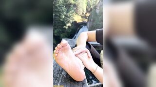 Feet: After a long hike my little foot needed a taste ♥️♥️ would you want a lick? ♥️♥️ #2