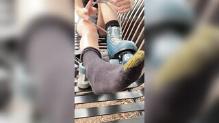 Feet: My friend roller skating ! Her feet get so stinky and sweaty ♥️♥️♥️♥️ #4