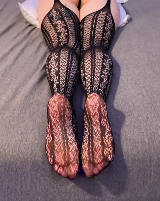 playing with my feet while i wait for you to rip off my tights